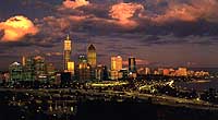 Perth im Abendrot von Kings Park aus